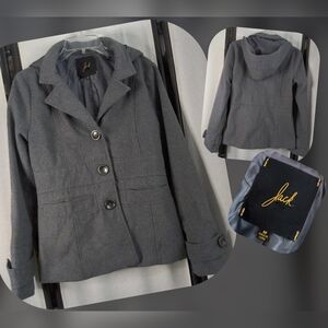 Jack by BB Dakota Gray Hoody Peacoat Jacket Size MED (Nwots)